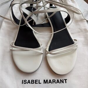 Isabel Marant White Strappy Buckle-Up Roman Style Sandals - size 38